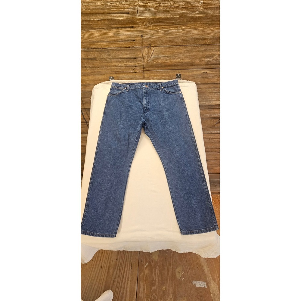 Wrangler Cowboy Cut 13MWZPW Mens Blue Denim Jeans 42x30 Medium Wash Straight Leg